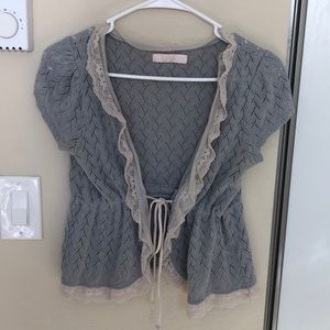 Grey Cropped Cardigan- Small